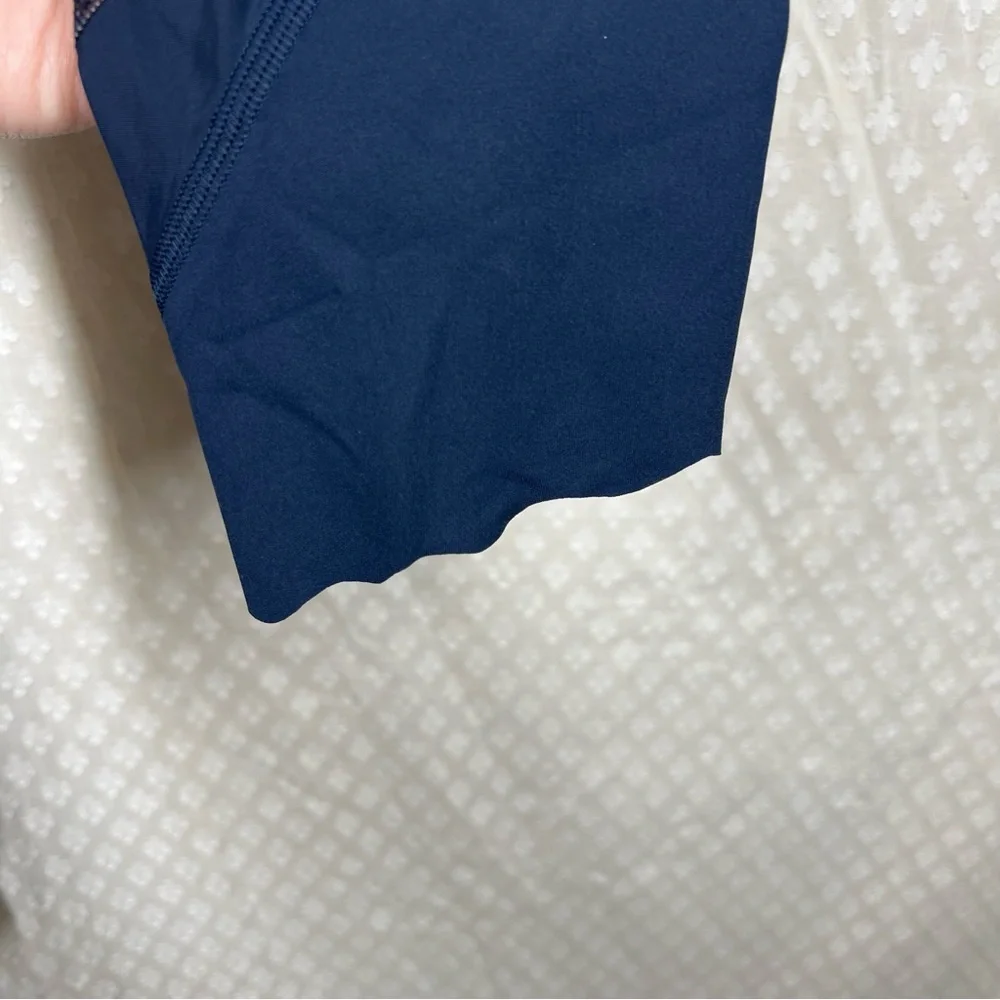 Lululemon Blue Pink Flowerscent Wunder Under‎ Crop Scallop Leggings